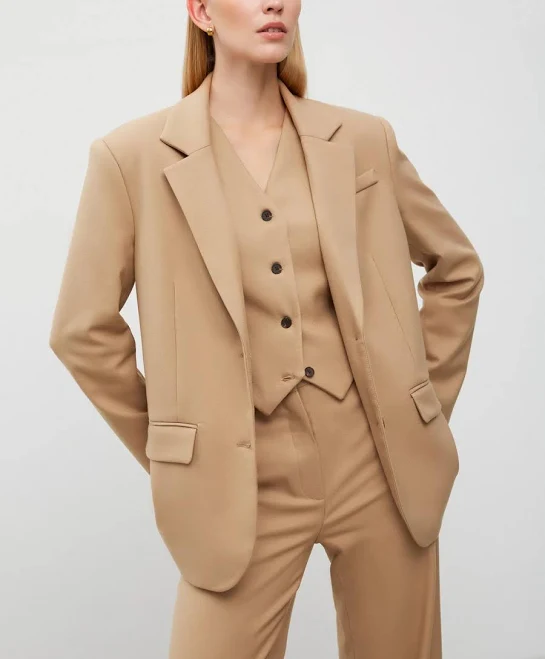 blazer Бежевий однобортний жакет вільного крою з віскозою MUSTHAVE MustHave $2599