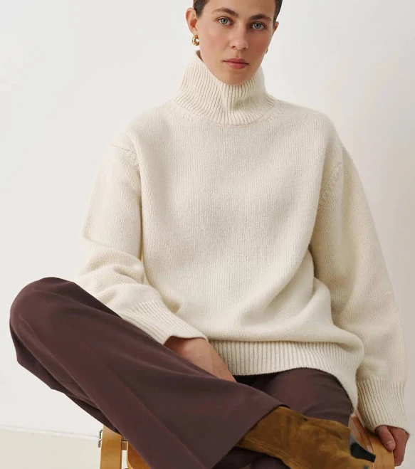 top Кашеміровий молочний светр з високою горловиною MUSTHAVE MustHave $7299
