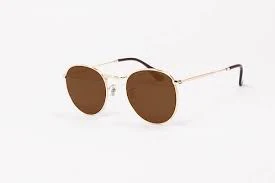 accessory Круглі сонцезахисні окуляри ДЛЯ ЗОРУ у стилі Ray-Ban у золотистій оправі з коричневою лінзою optika100.com.ua $1440