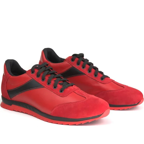 sneakers Червоні кросівки шкіряні нубук вставки чоловіче взуття літня Rosso Avangard DolGa Red Badden.com.ua $3092